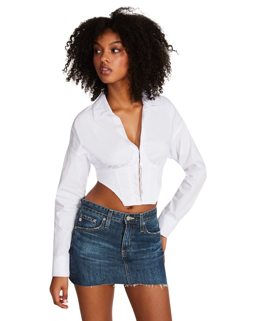 White Steve Madden Stassi Women's Shirts | PH 0812YMU